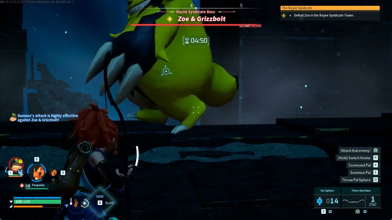 The player dodging during the later winning fight