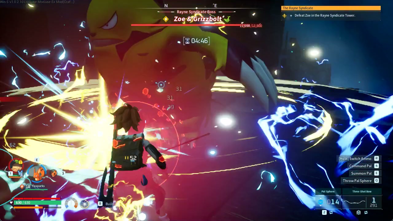 Gumoss and the player fighting Zoe and Grizzbolt
